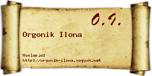 Orgonik Ilona névjegykártya